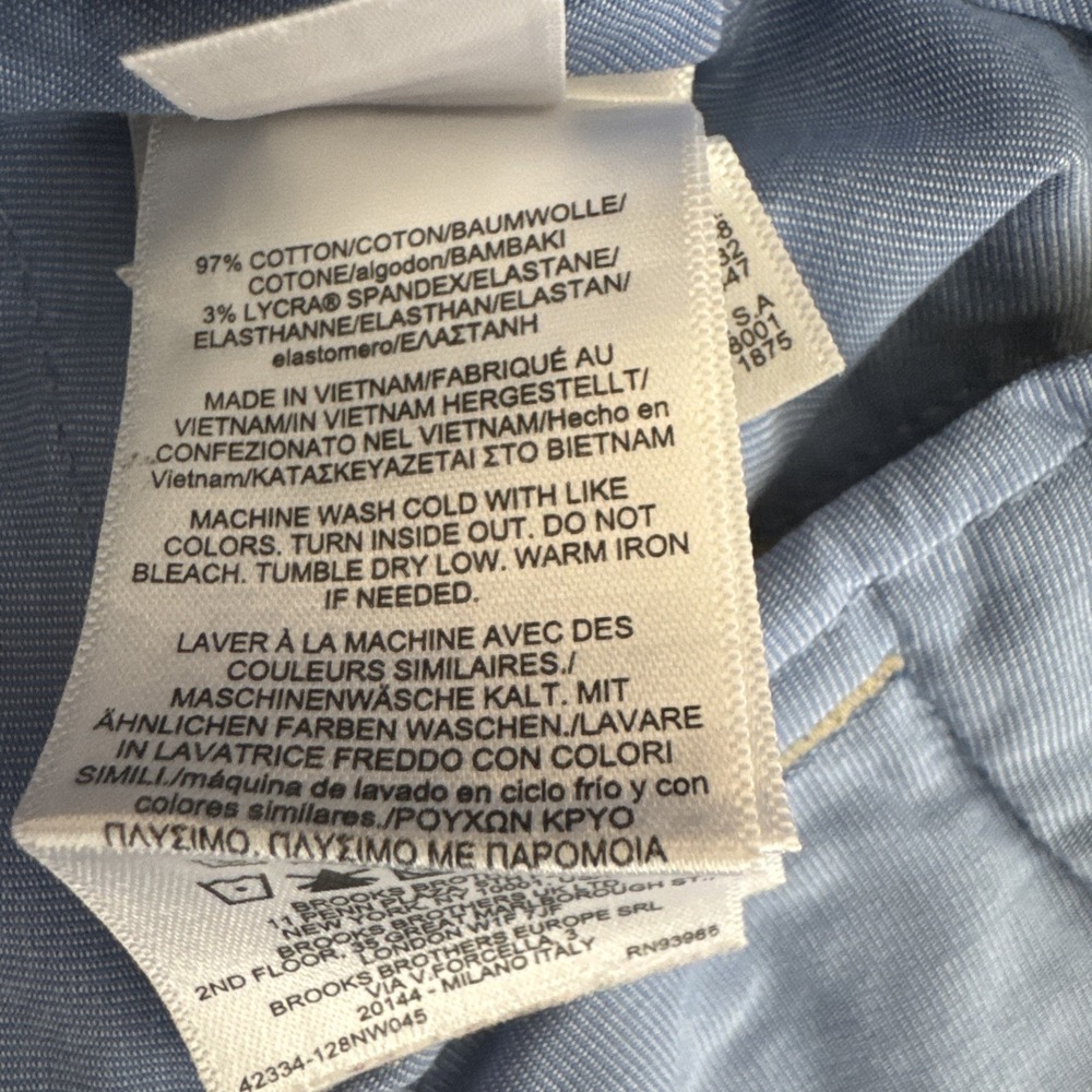 Brooks Brothers Advantage Chino Stretch Clark Fit Beige Men's Pant Size 35x 32 - Picture 9 of 10